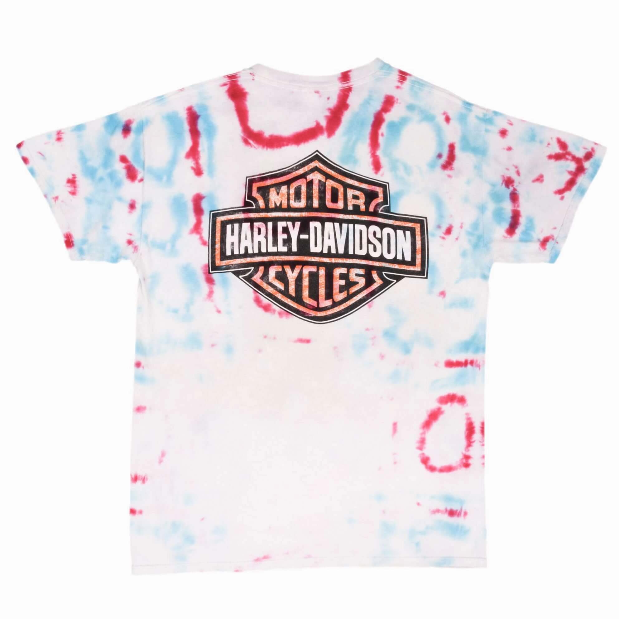 VINTAGE TIE DYE HARLEY DAVIDSON EAGLE TEE SHIRT 1990S SIZE MEDIUM