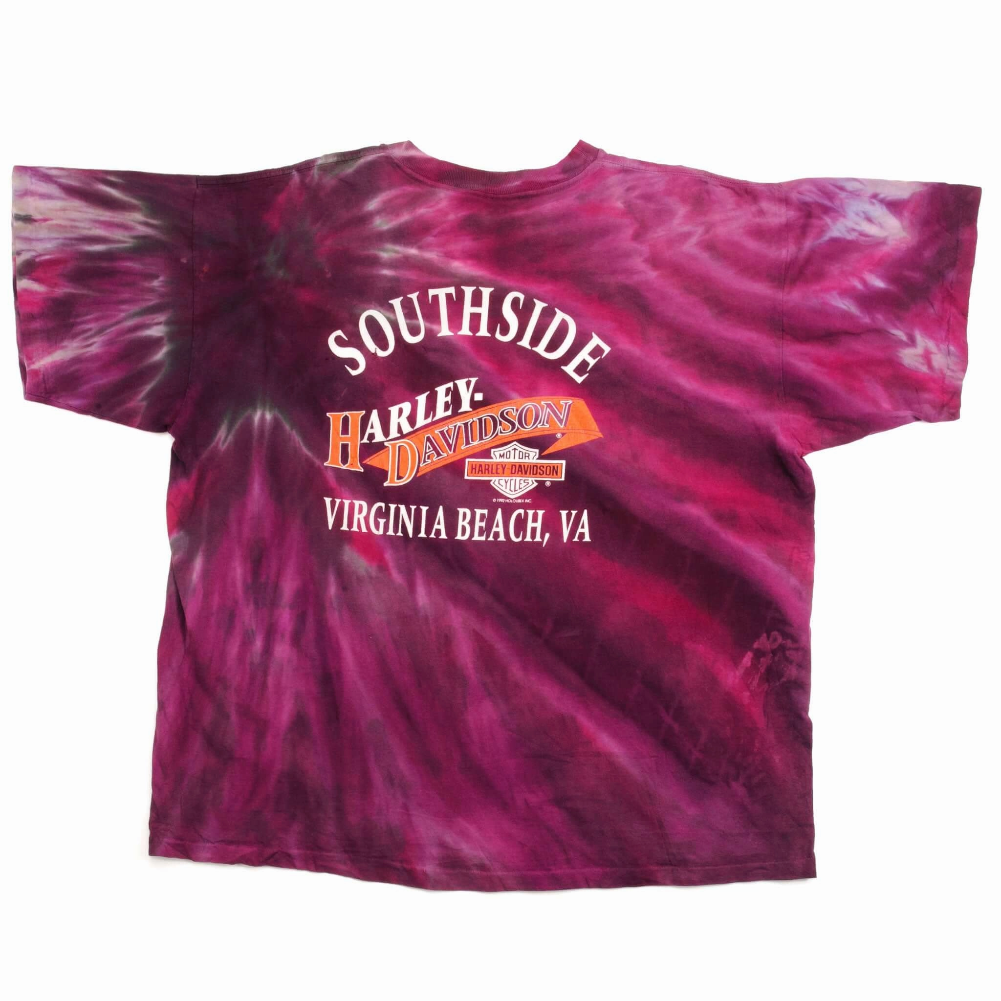 VINTAGE TIE DYE HARLEY DAVIDSON TEE SHIRT 1992 SIZE LARGE MADE IN USA