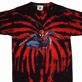 VINTAGE TIE DYE SPIDERMAN UNIVERSAL STUDIO TEE SHIRT 2000  MEDIUM MADE IN USA