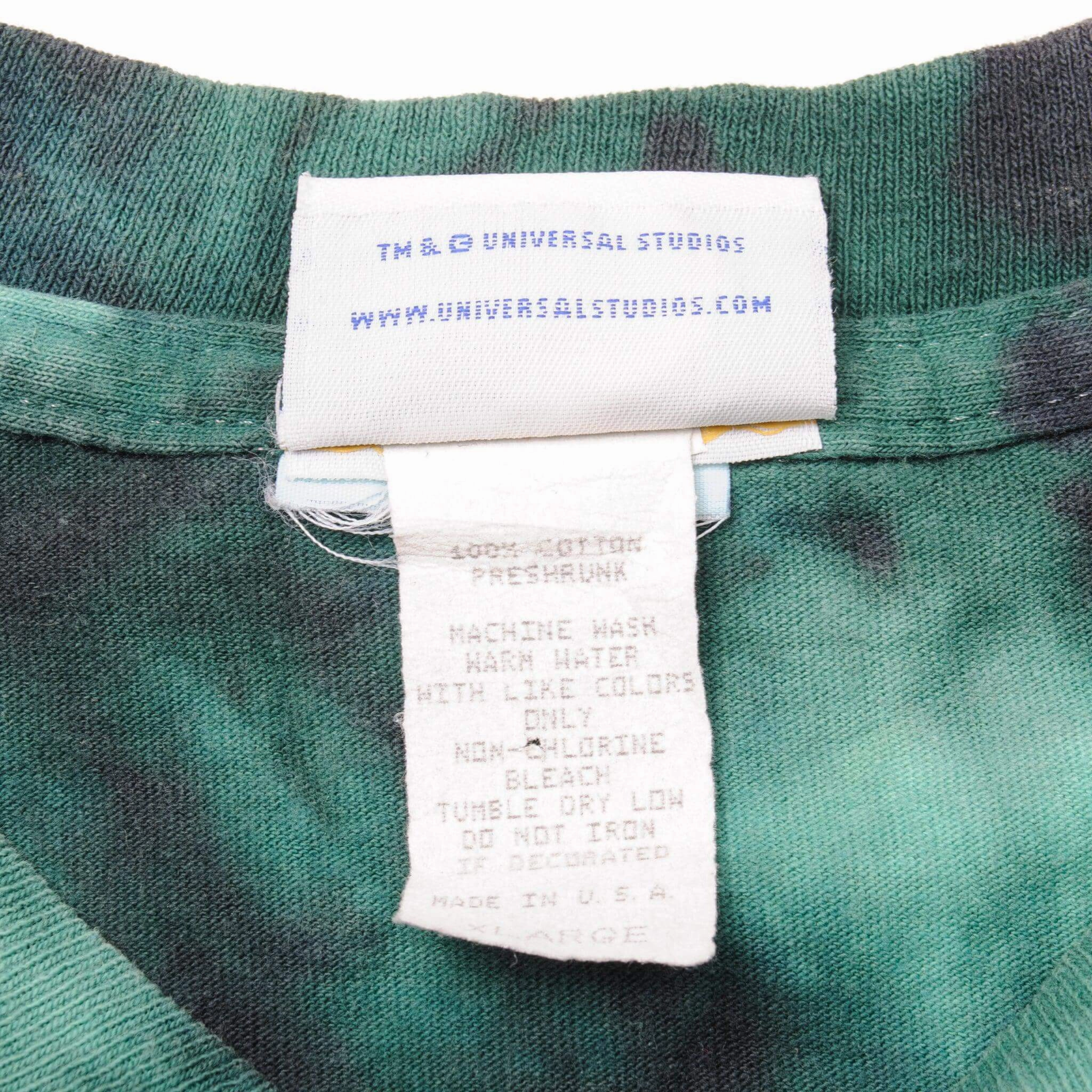 VINTAGE TIE-DYE UNIVERSAL STUDIOS HOLLYWOOD HULK TEE SHIRT 1990S XL MADE IN USA