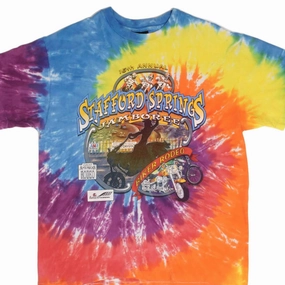 VINTAGE TIEDYE AMA MOTOCROSS 15TH STAFFORD SPRINGS TEE SHIRT 1996 LARGE MADE USA