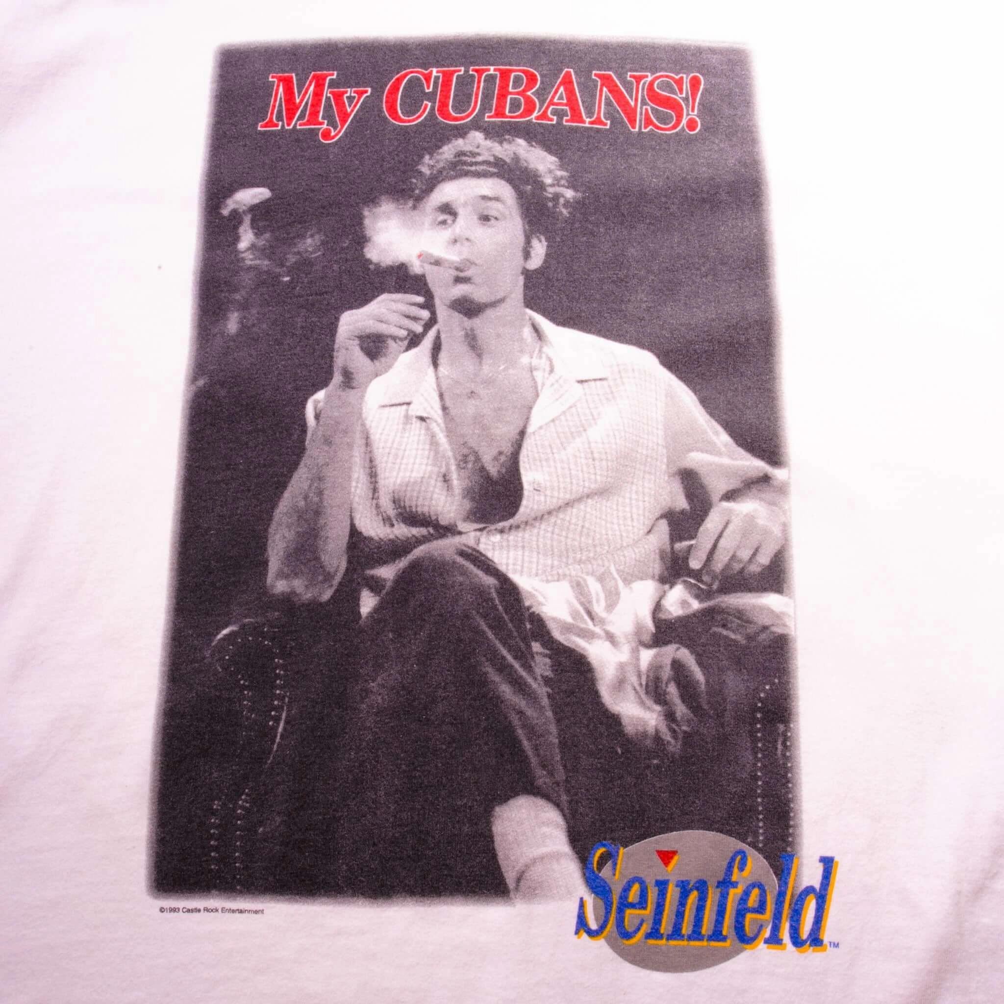 VINTAGE TV SHOW SEINFELD KRAMER MY CUBANS TEE SHIRT 1993 SIZE XL MADE IN USA