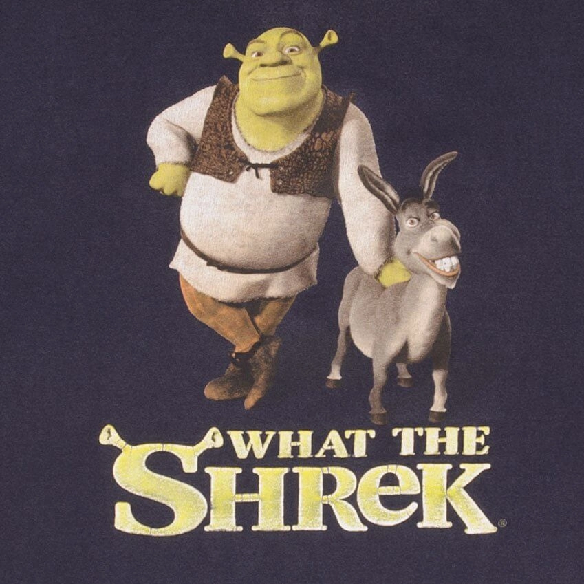 VINTAGE WHAT THE SHREK BLACK TEE SHIRT SIZE 2XL 2000S