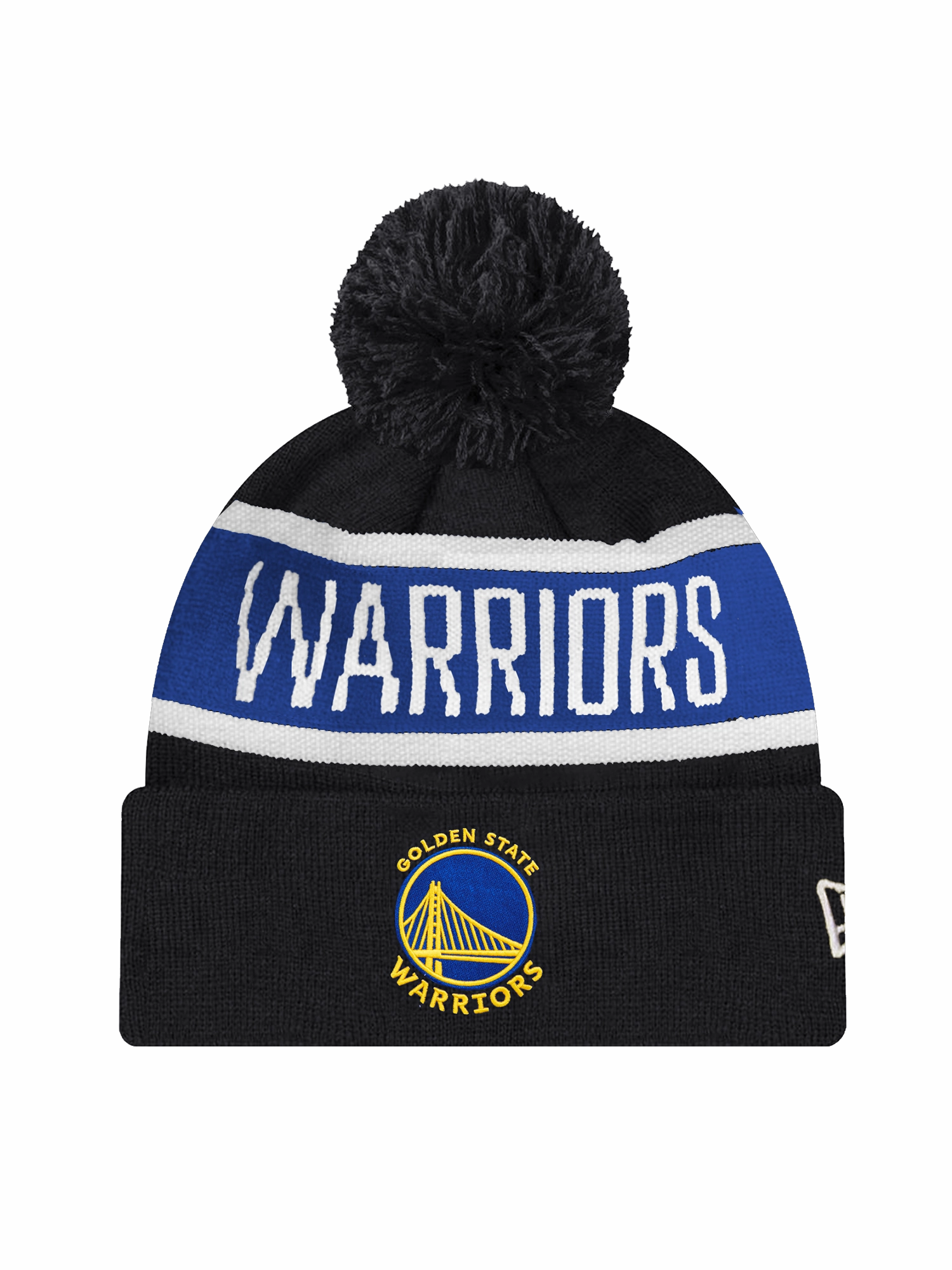Youths Golden State Warriors New Era NBA Spell Out Knit Beanie - Black