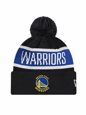 Youths Golden State Warriors New Era NBA Spell Out Knit Beanie - Black