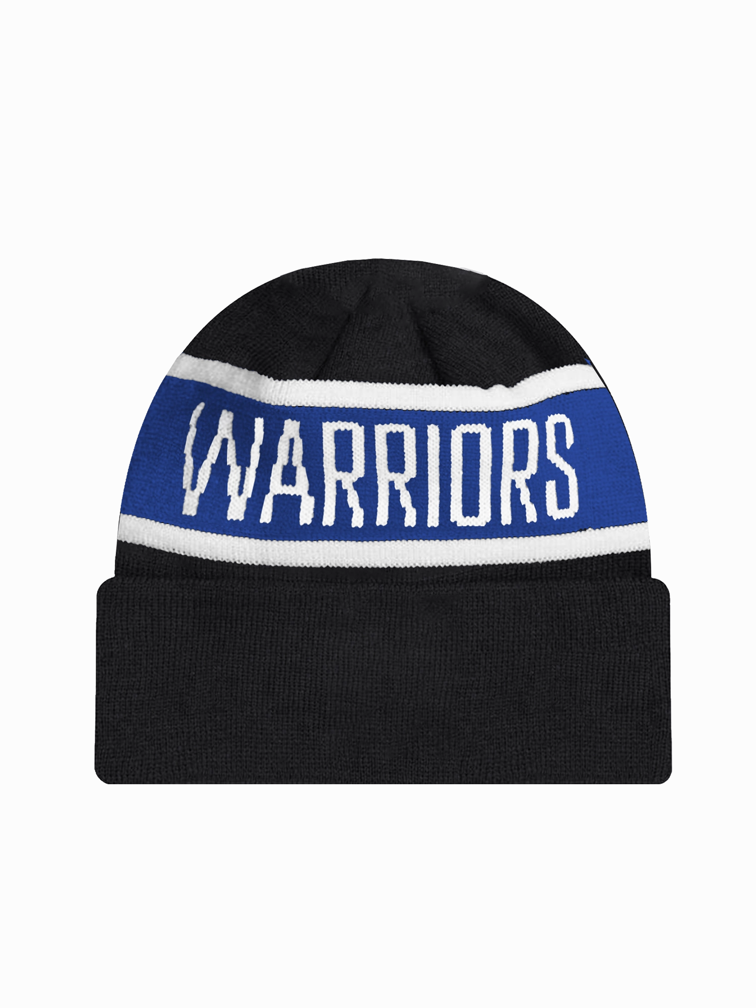Youths Golden State Warriors New Era NBA Spell Out Pomless Knit Beanie - Black