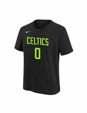 Youths Jayson Tatum Boston Celtics Nike NBA 24-25 City Edition T-Shirt - Black