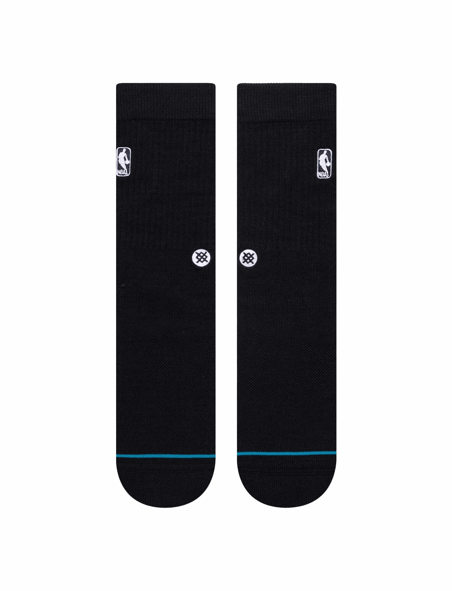 Youths NBA Logoman Stance Black & White Crew Socks - Black