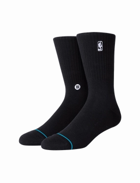 Youths NBA Logoman Stance Black & White Crew Socks - Black