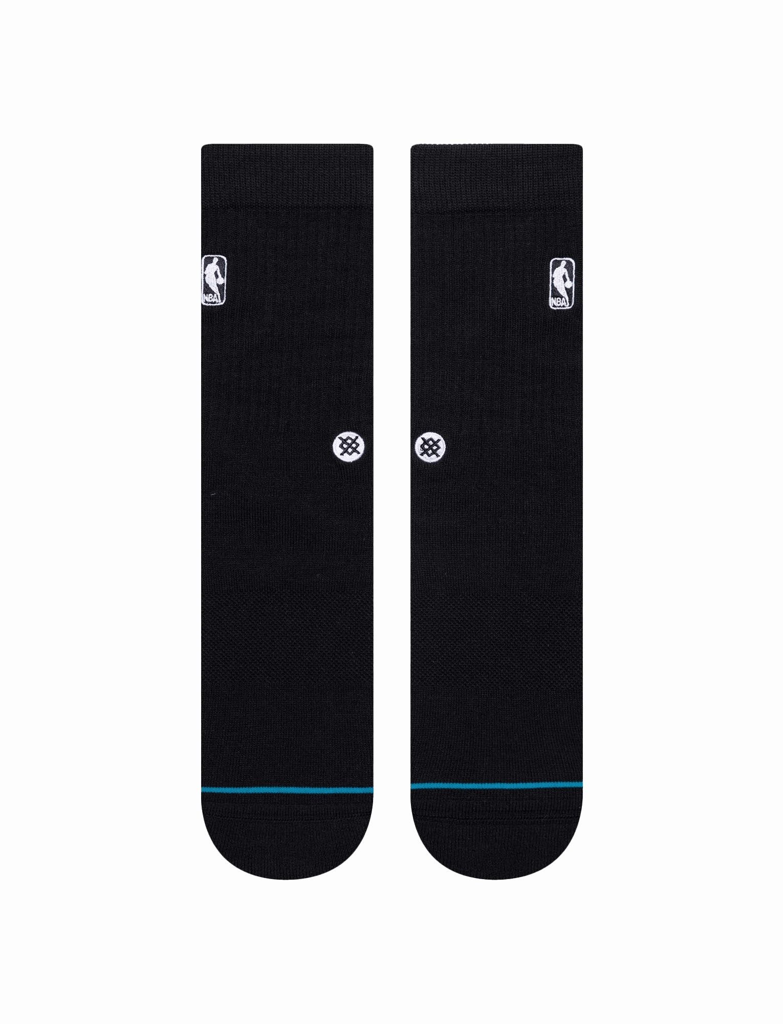 Youths NBA Logoman Stance Black & White Crew Socks - Black