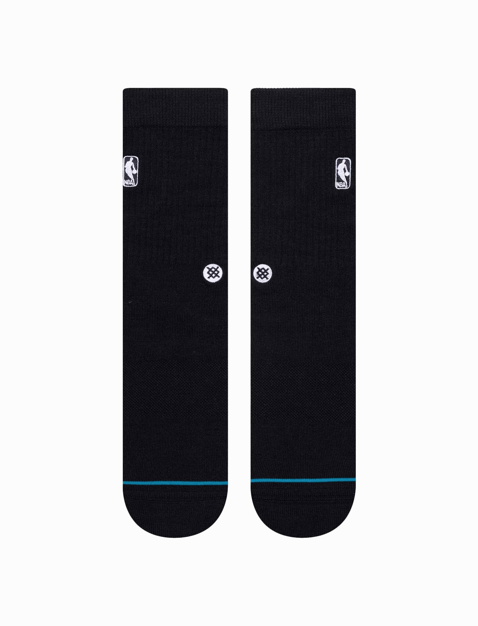 Youths NBA Logoman Stance Black & White Crew Socks - Black