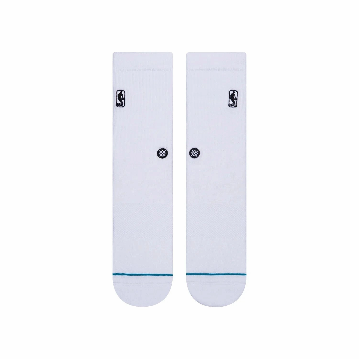 Youths NBA Logoman Stance Black & White Crew Socks - White