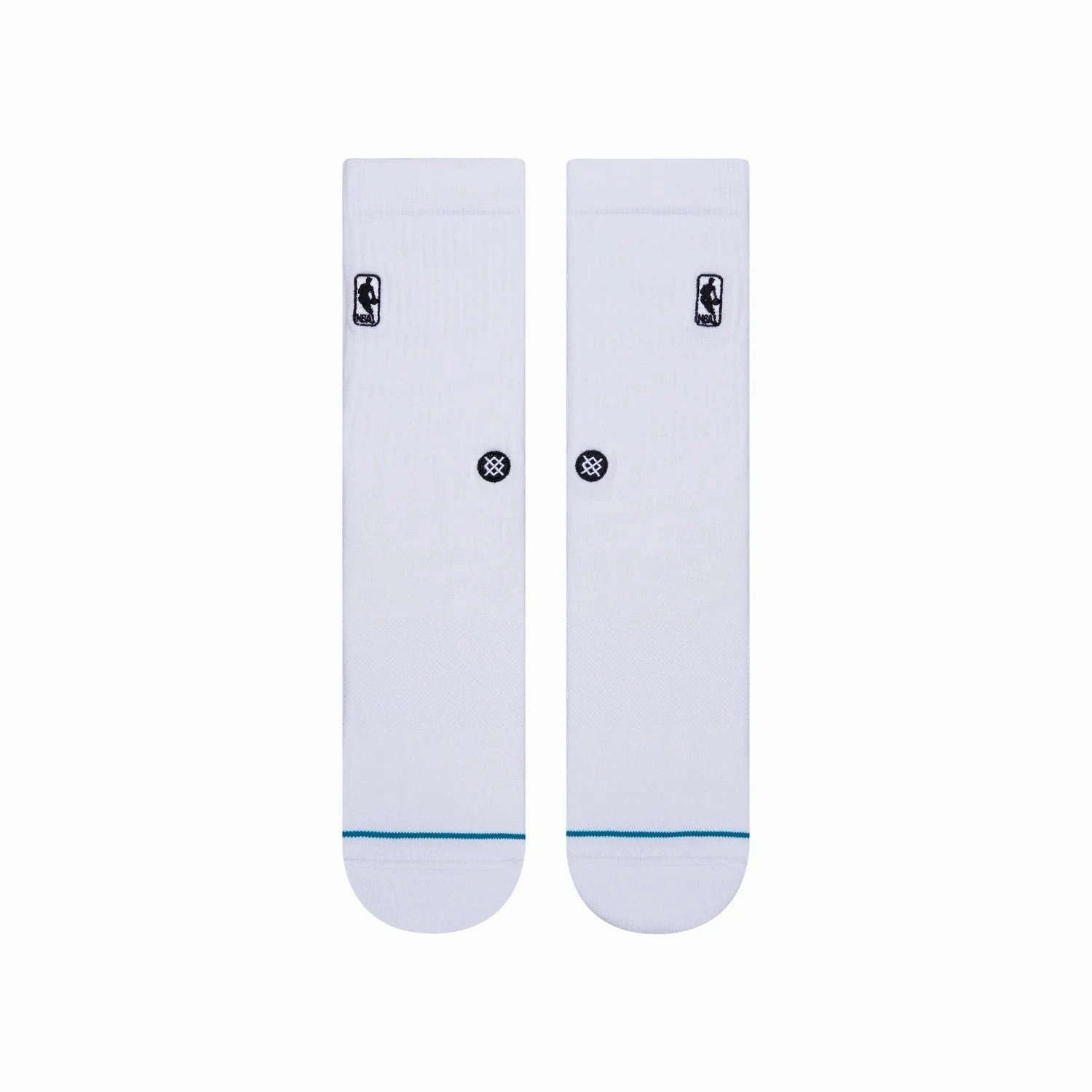 Youths NBA Logoman Stance Black & White Crew Socks - White