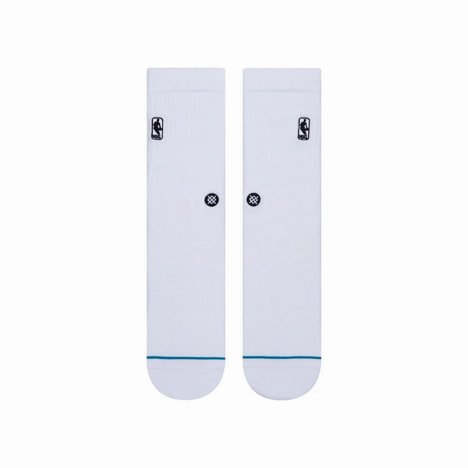Youths NBA Logoman Stance Black & White Crew Socks - White