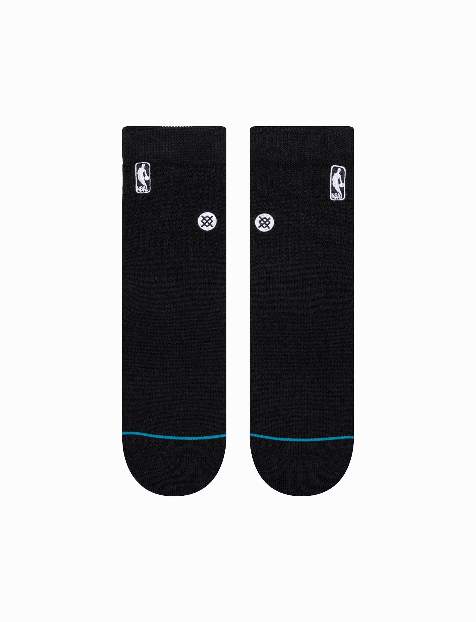 Youths NBA Logoman Stance Black & White Quarter Socks - Black
