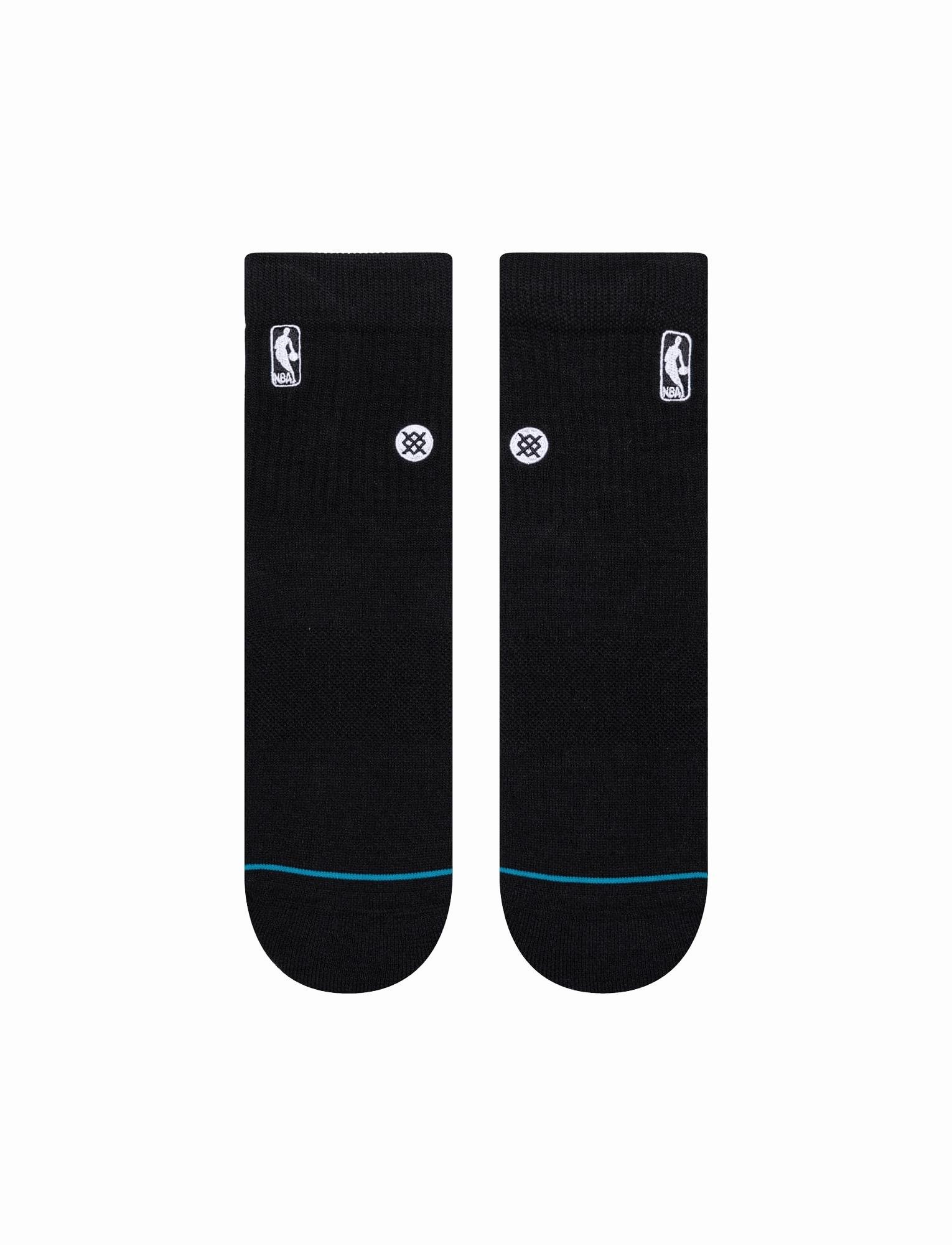 Youths NBA Logoman Stance Black & White Quarter Socks - Black